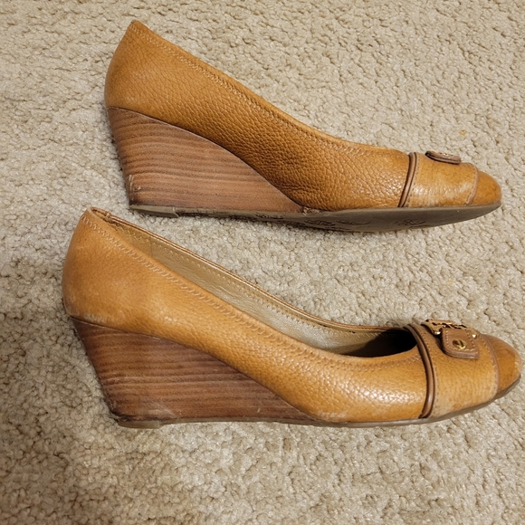 Tory Burch Leather Wedge Heels (FAIR CONDITION!) - Picture 6 of 12